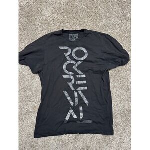 Rock Revival Shirt Mens XL Black Silver Spell Out Logo Graphic Short Sleeve USA